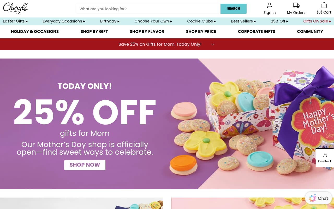 Cheryl's Cookies website screenshot