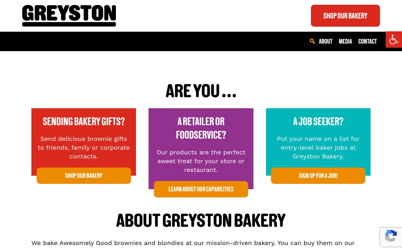 Greyston Bakery website screenshot