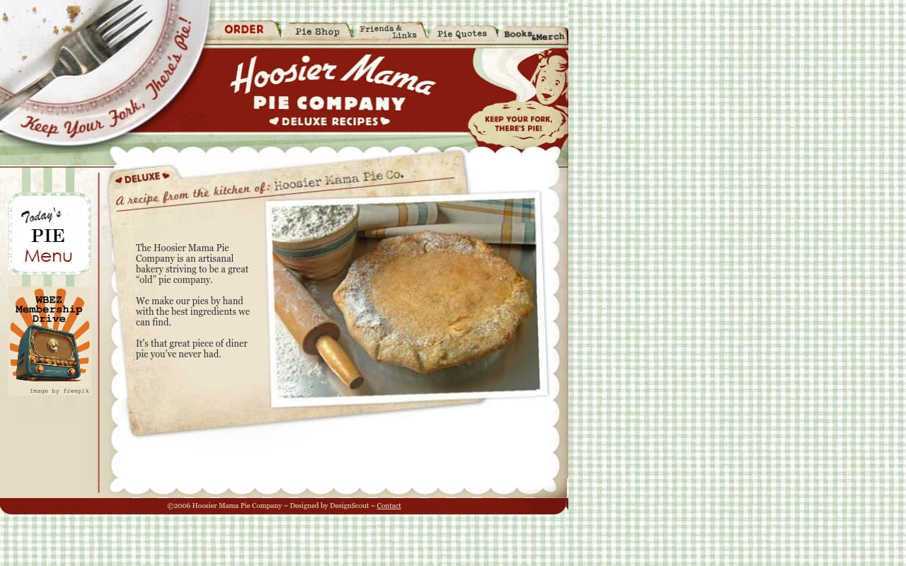 Hoosier Mama Pie website screenshot