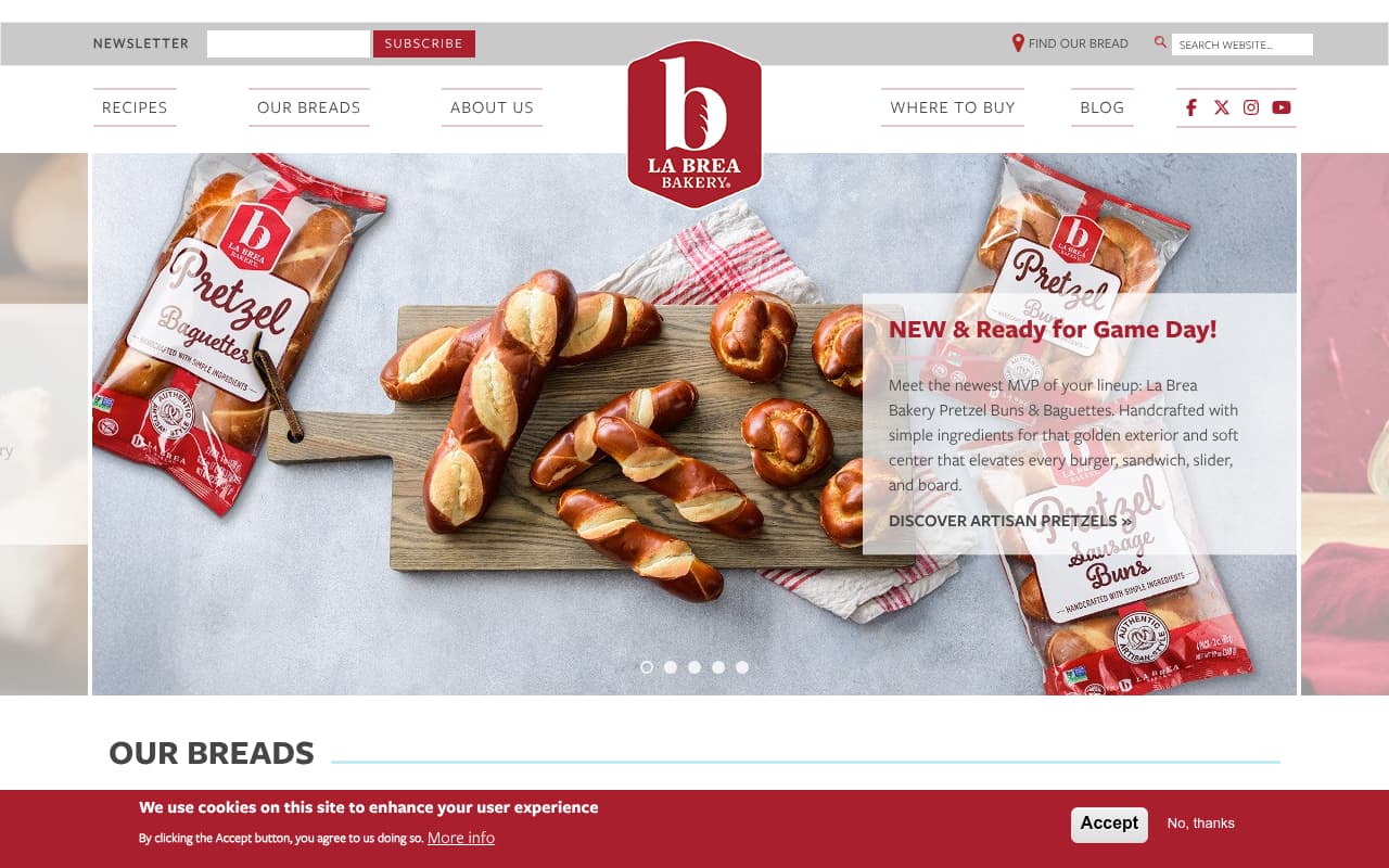 La Brea Bakery website screenshot