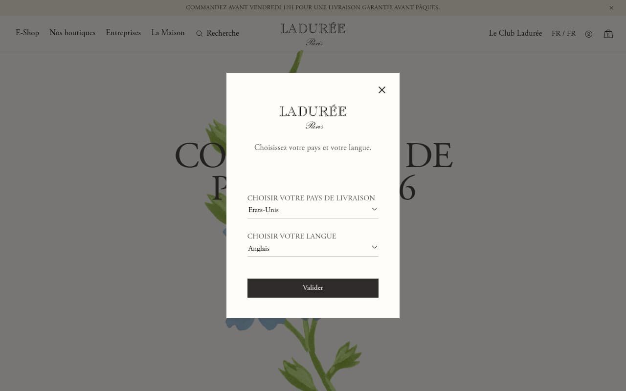 Ladurée website screenshot