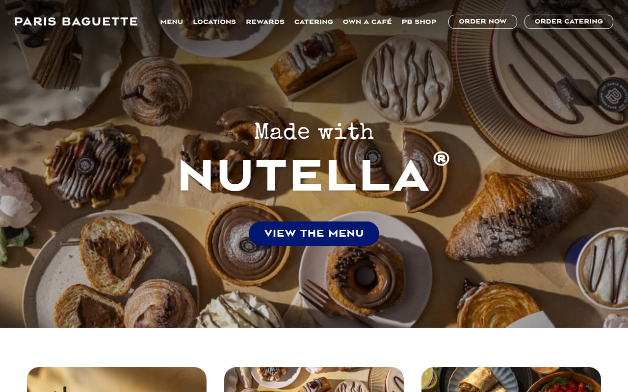 Paris Baguette website screenshot