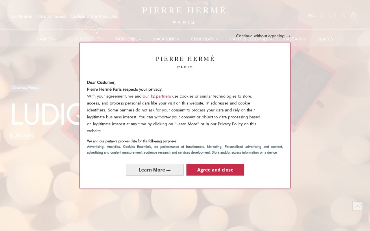 Pierre Hermé website screenshot