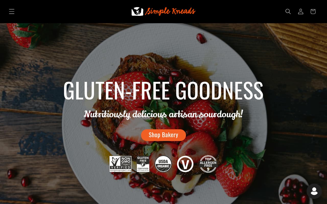 Simple Kneads website screenshot