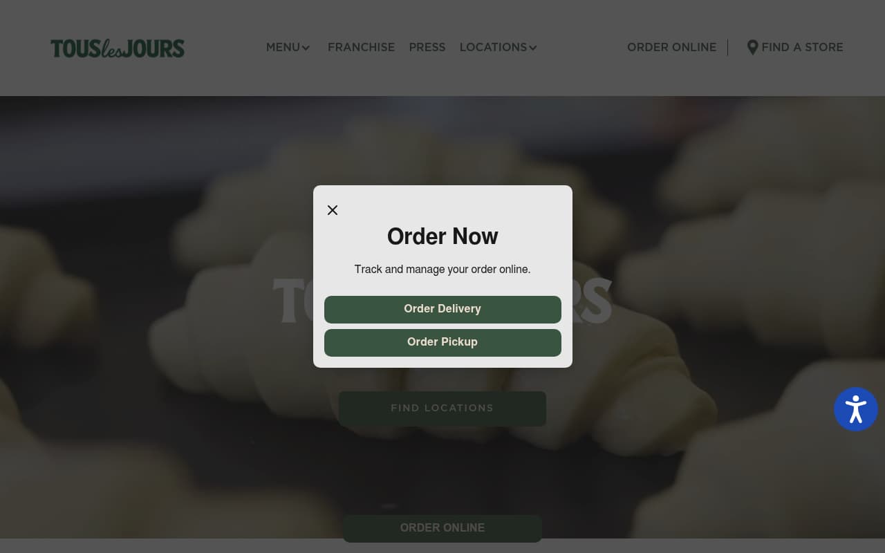 Tous les Jours website screenshot