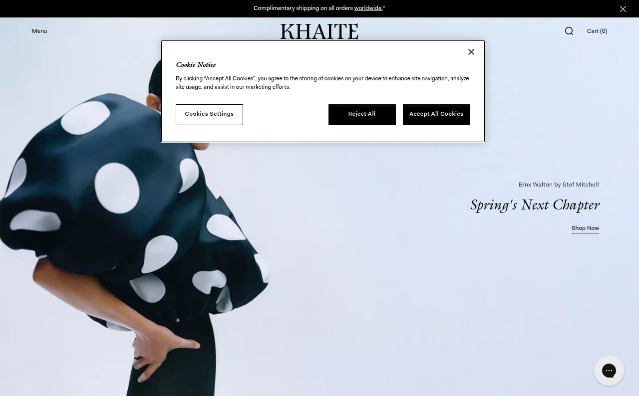 Khaite website screenshot