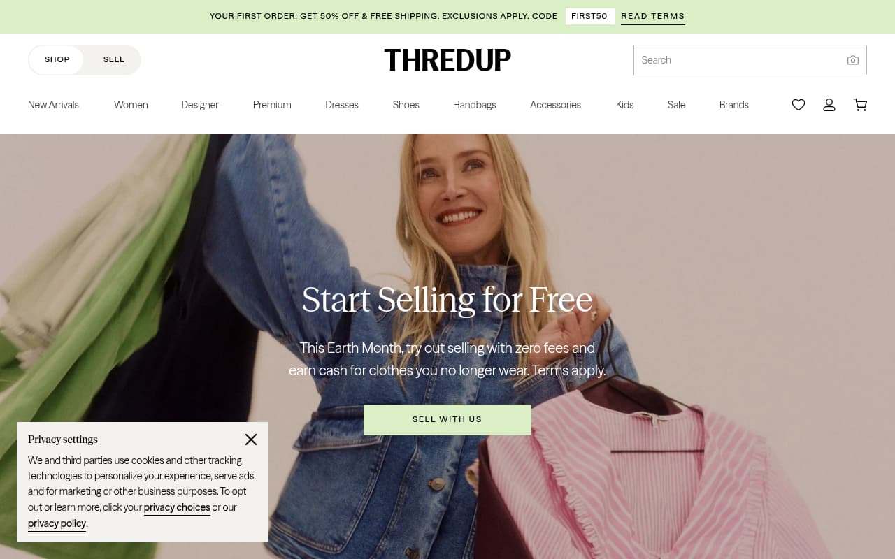 ThredUp website screenshot