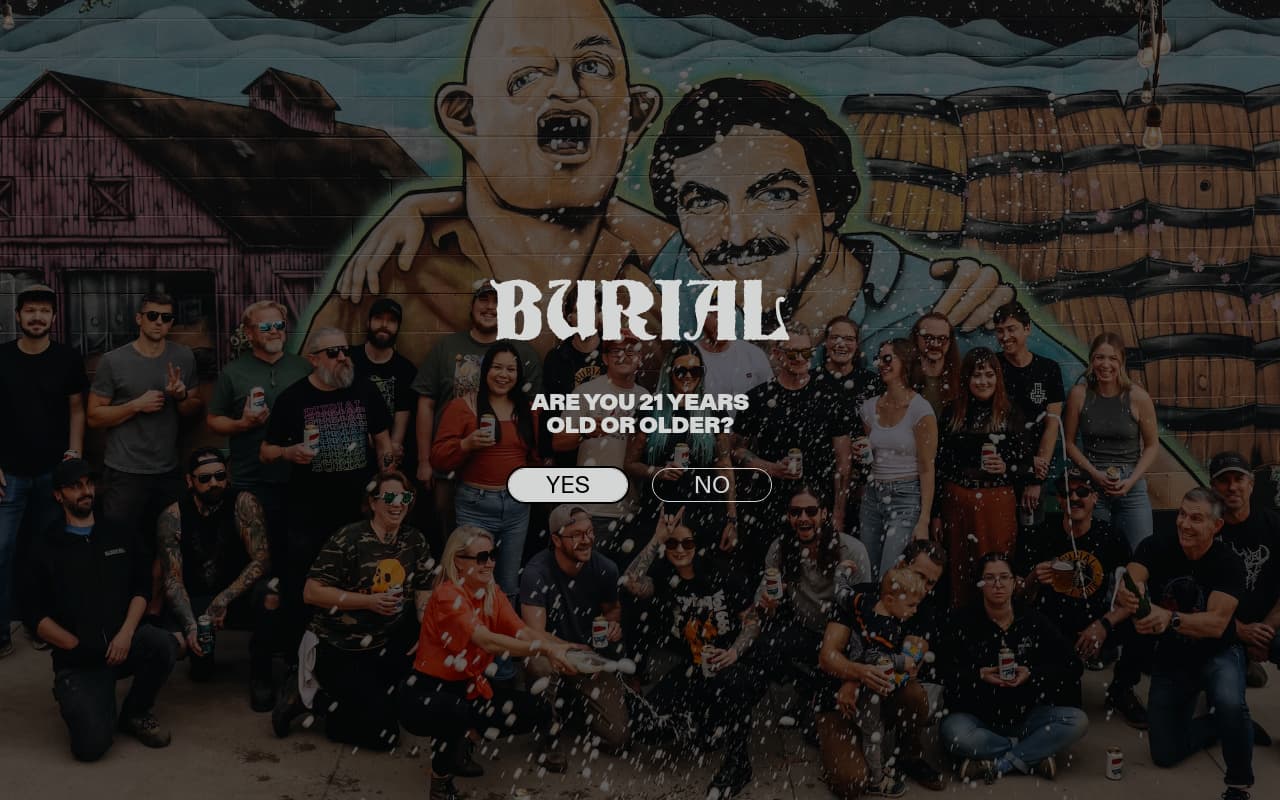 Burial Beer Co. website screenshot