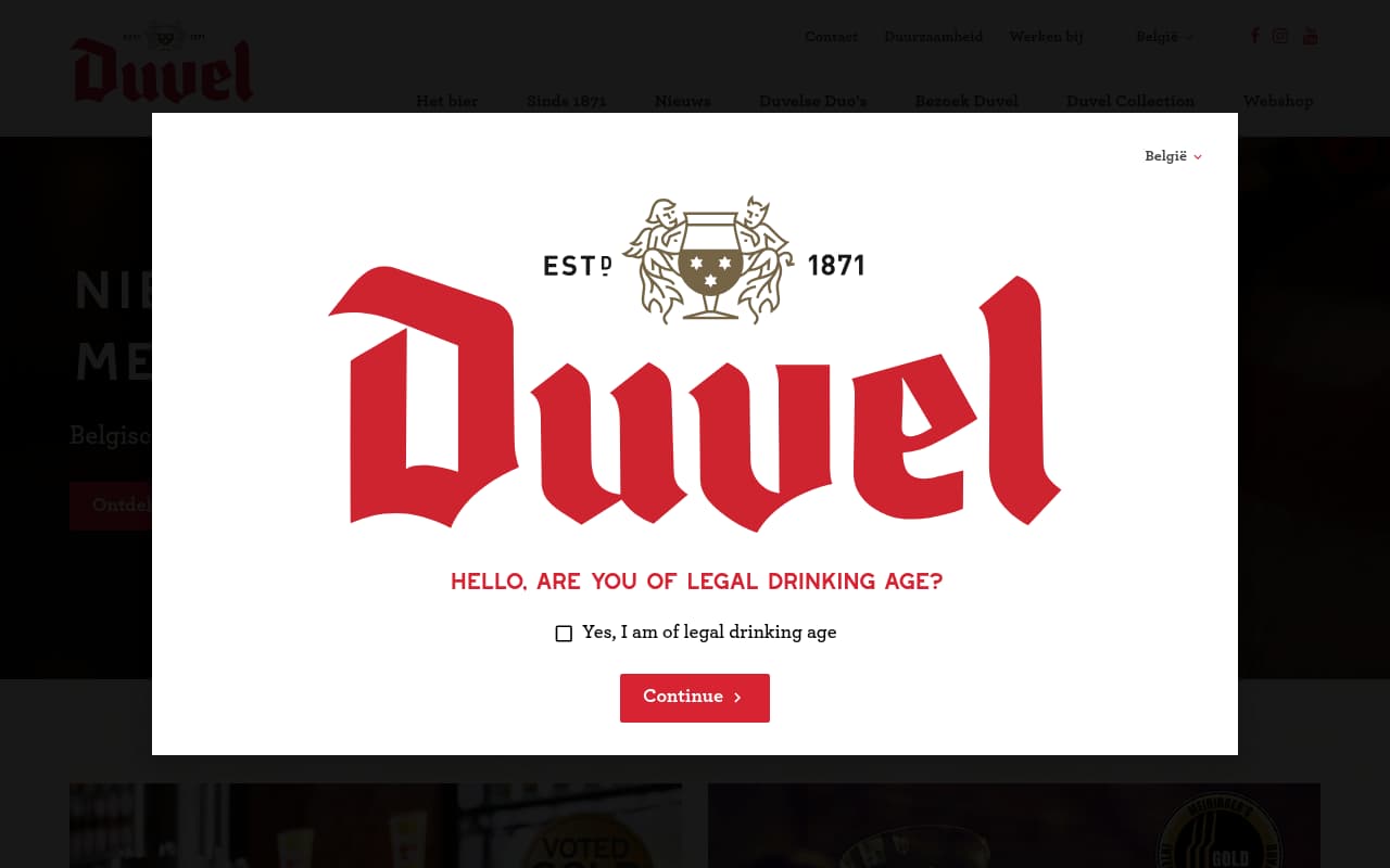 Duvel Moortgat USA website screenshot