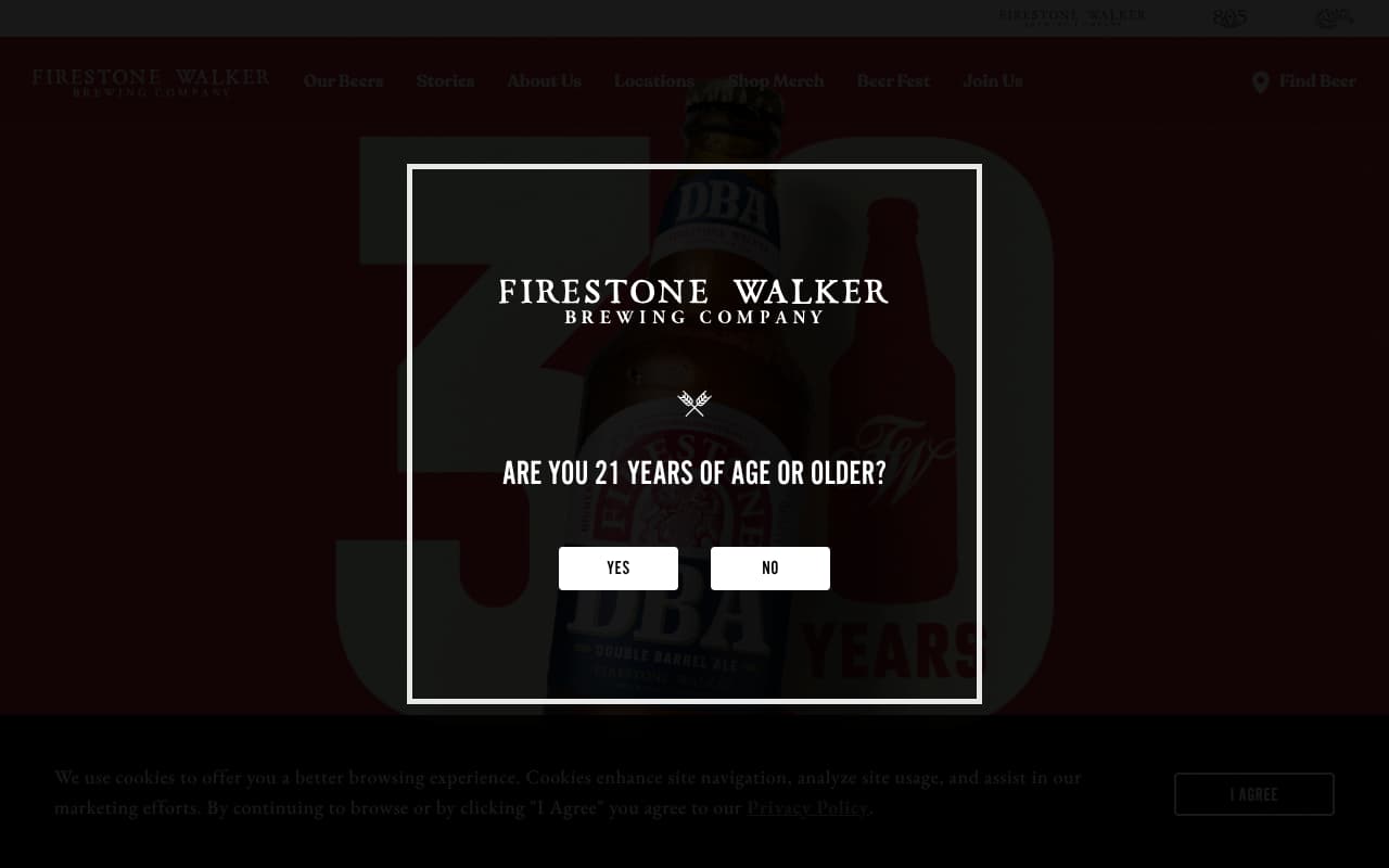 Firestone Walker website screenshot