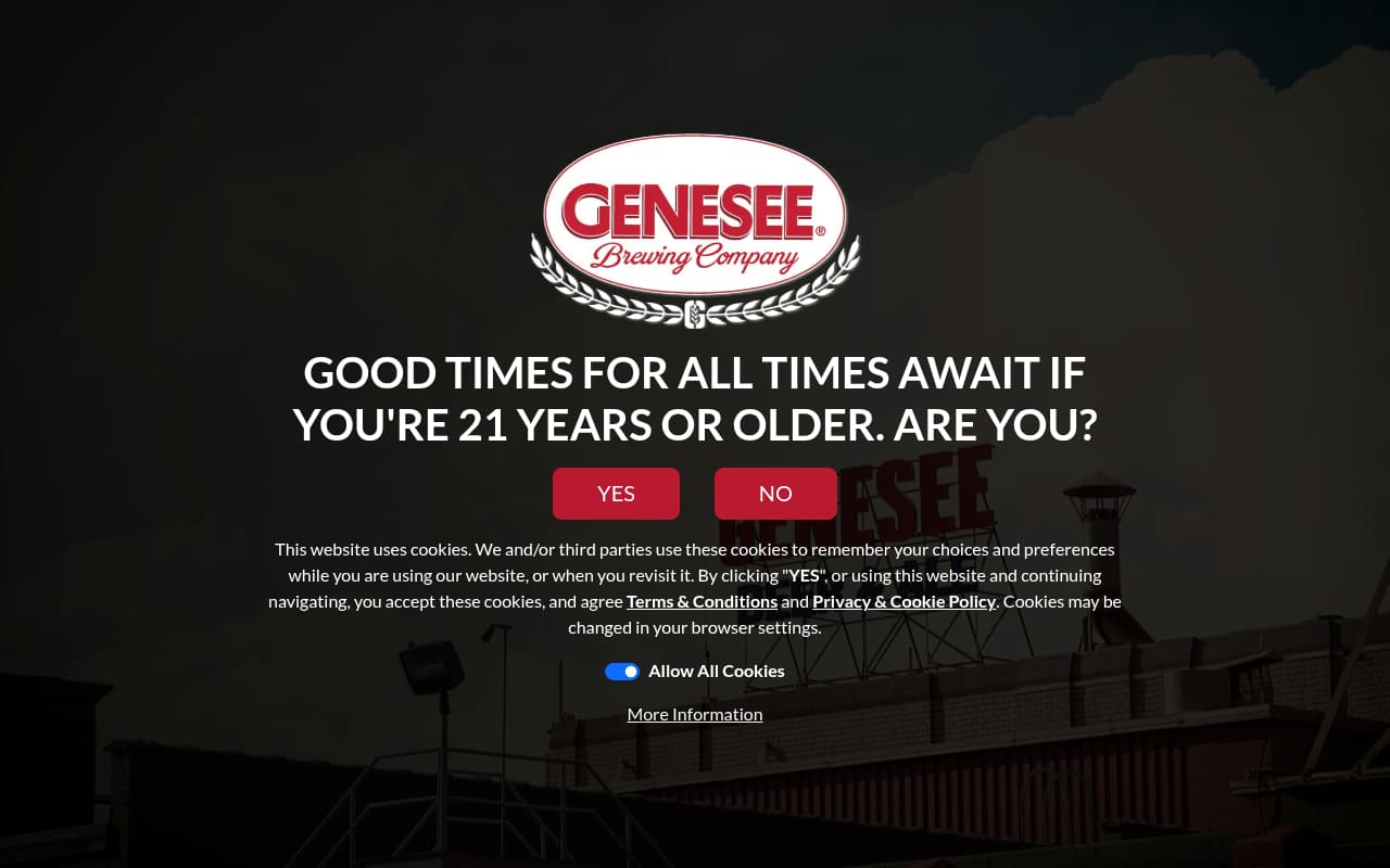 Genesee Brewery website screenshot