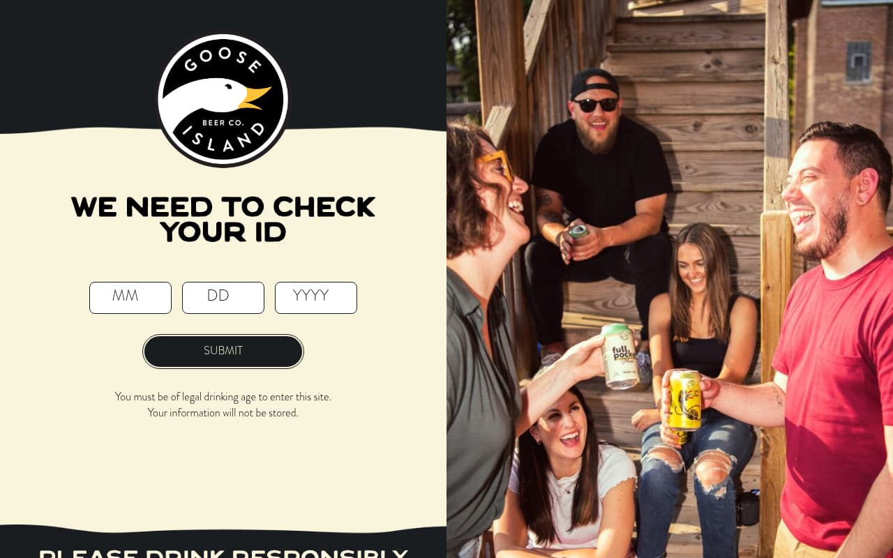 Goose Island Beer Co. website screenshot