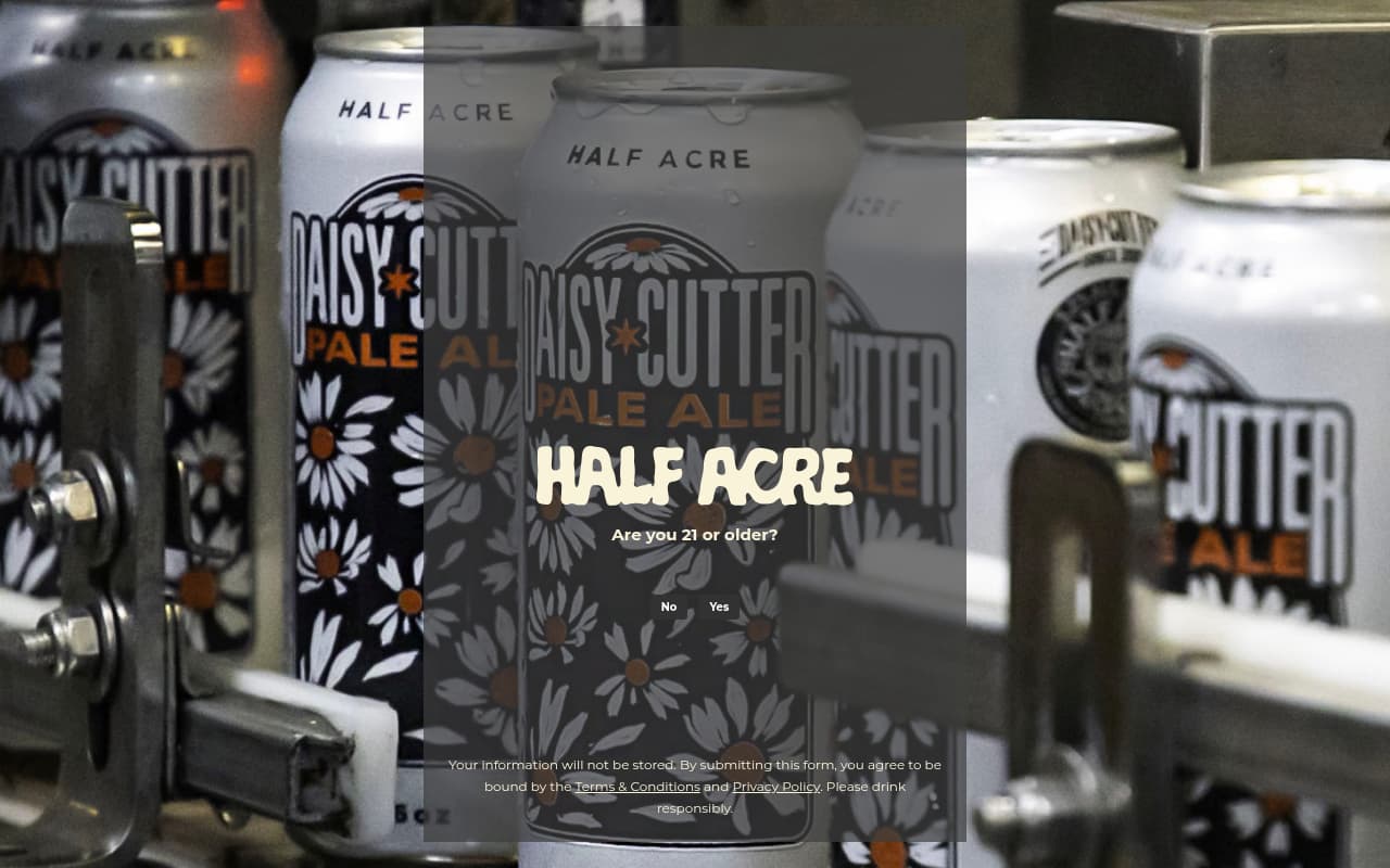 Half Acre Beer Company website screenshot