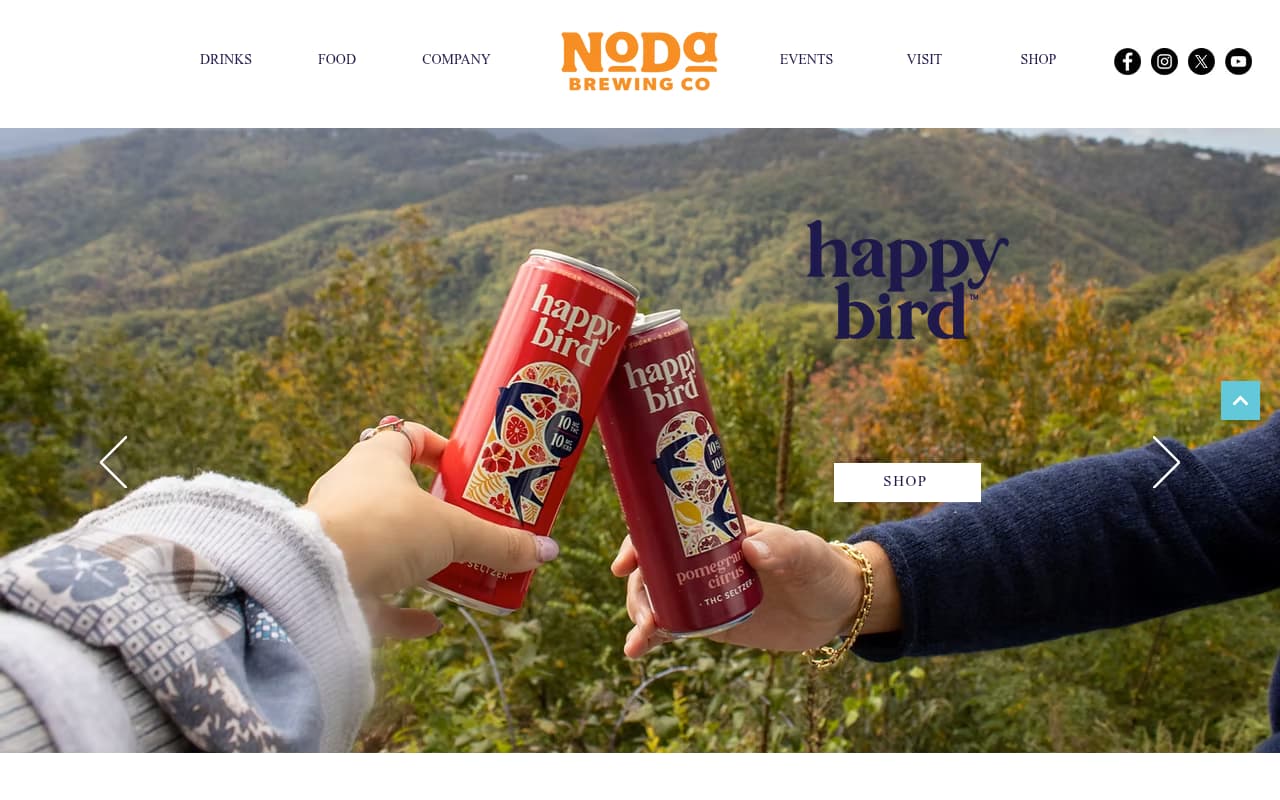 NoDa Brewing Company website screenshot