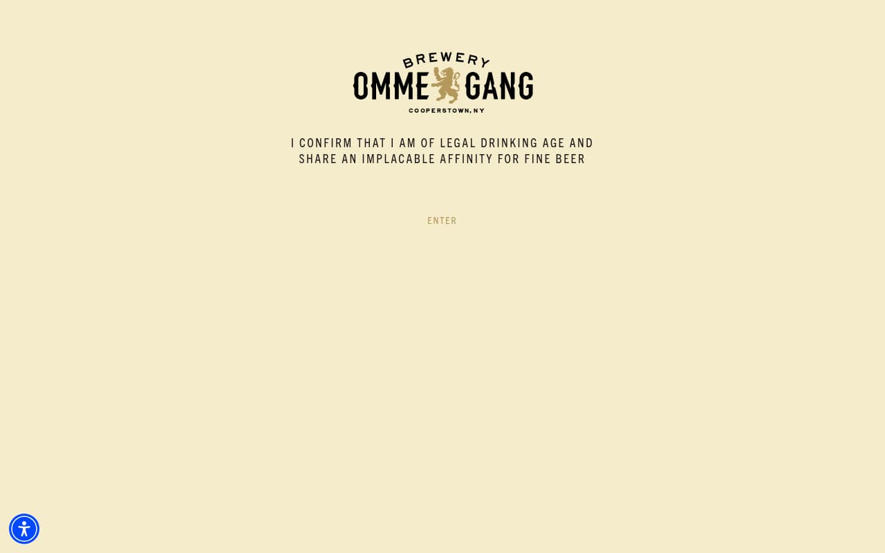 Ommegang Brewery website screenshot