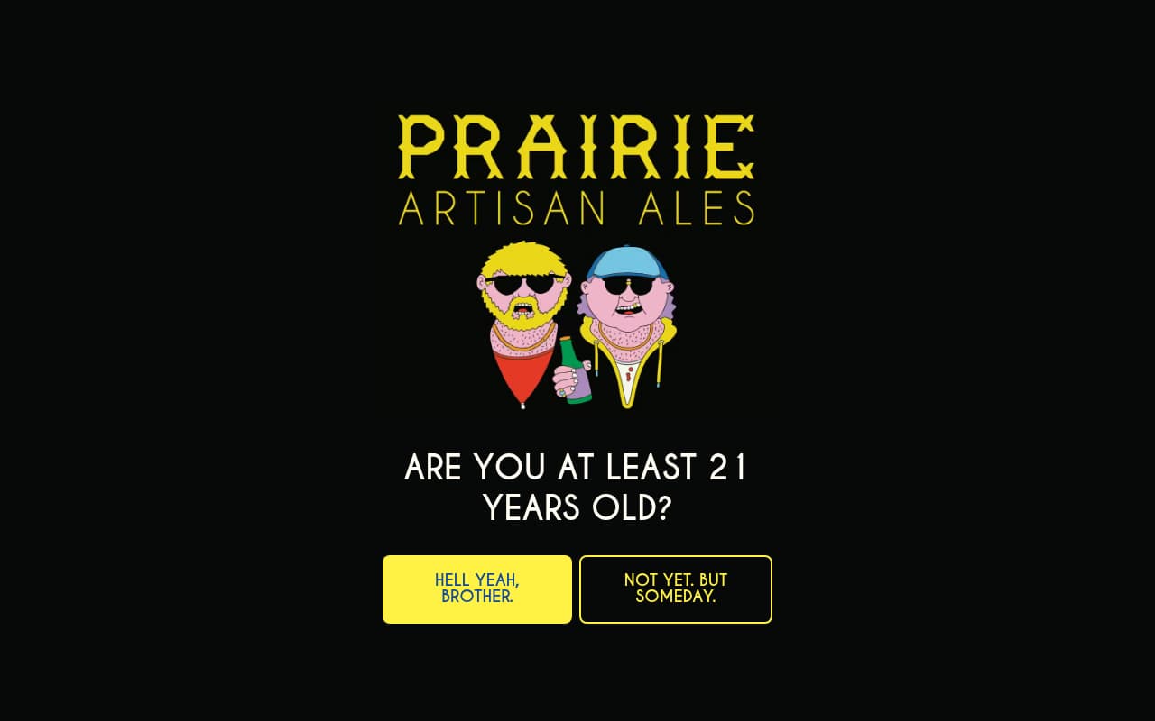 Prairie Artisan Ales website screenshot