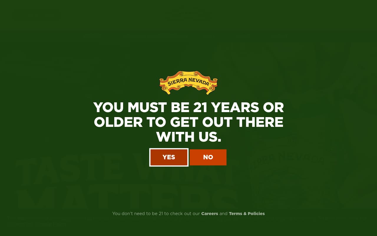 Sierra Nevada Brewing website screenshot