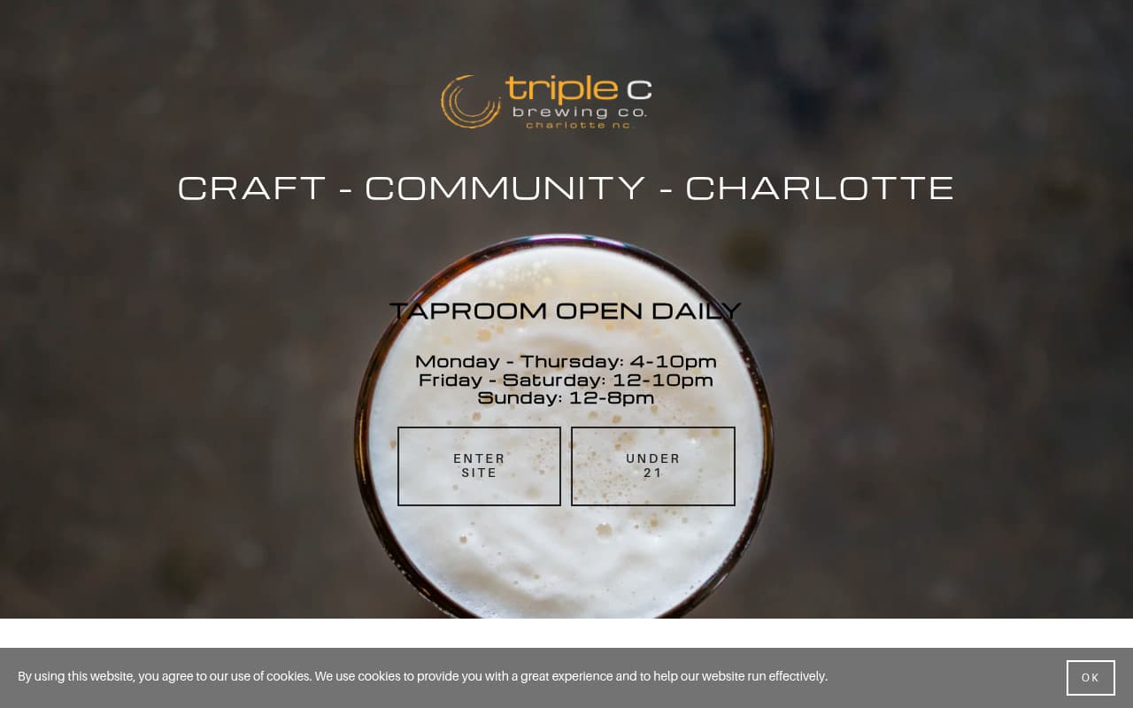 Triple C Brewing website screenshot