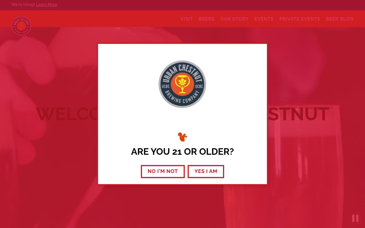 Urban Chestnut Brewing website screenshot