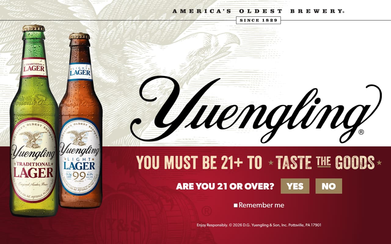 Yuengling Brewery website screenshot