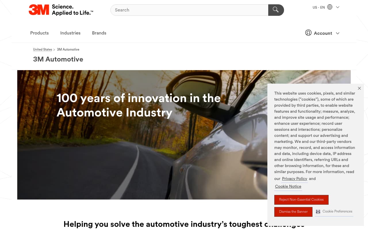 3M Automotive website screenshot