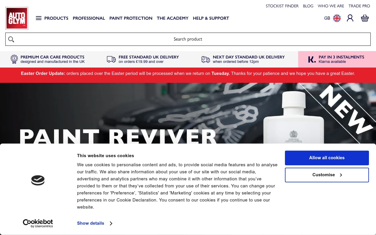 AutoGlym website screenshot