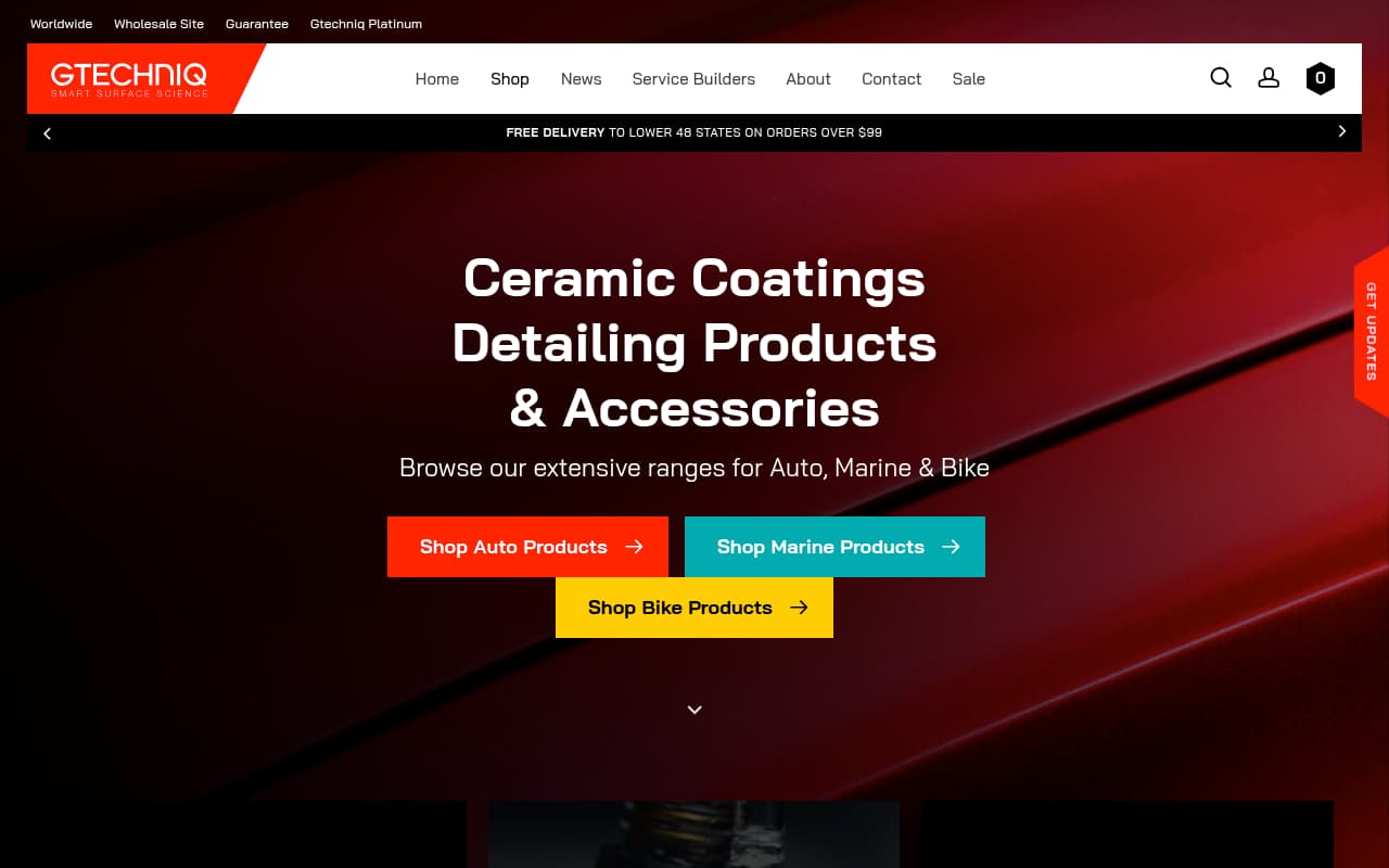 Gtechniq website screenshot