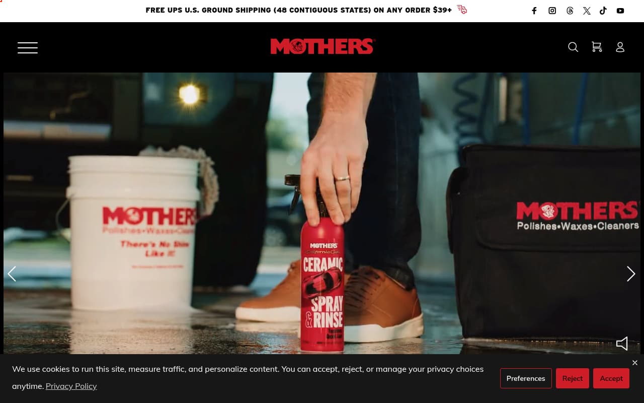 Mothers Polish website screenshot