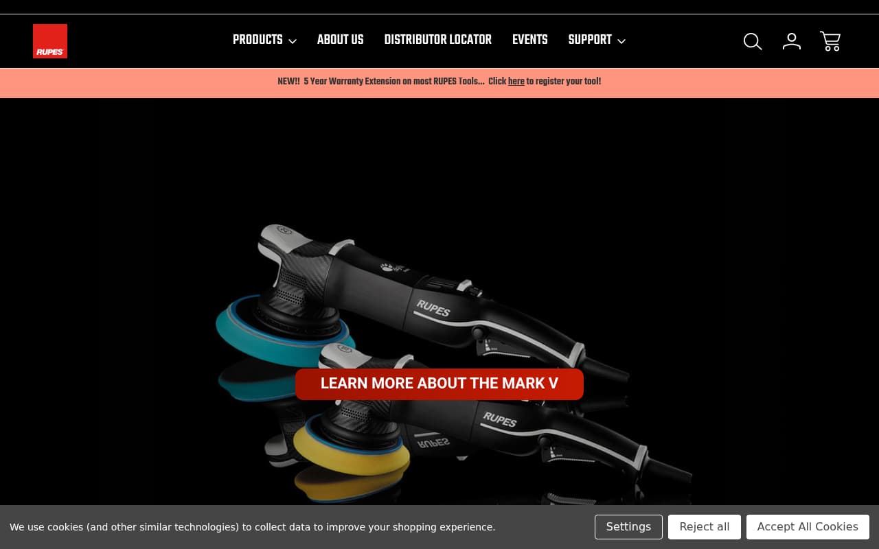 Rupes USA website screenshot