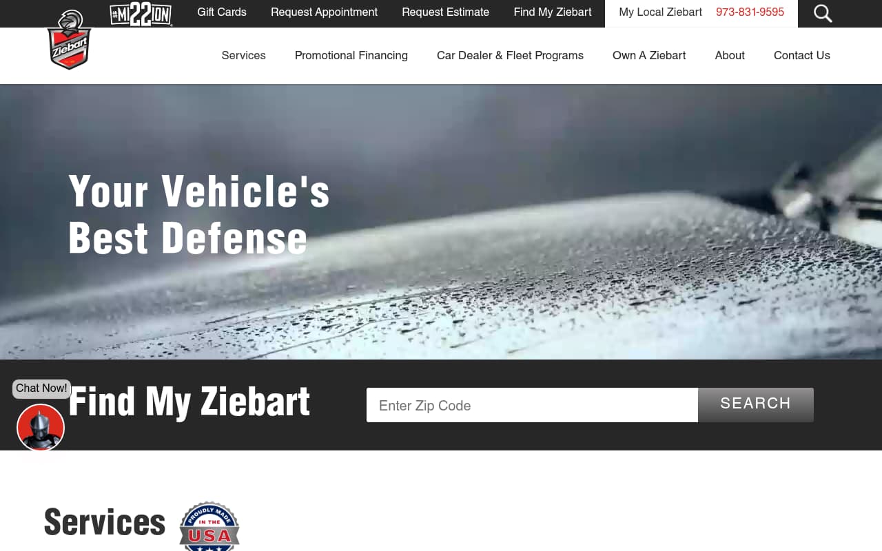 Ziebart website screenshot