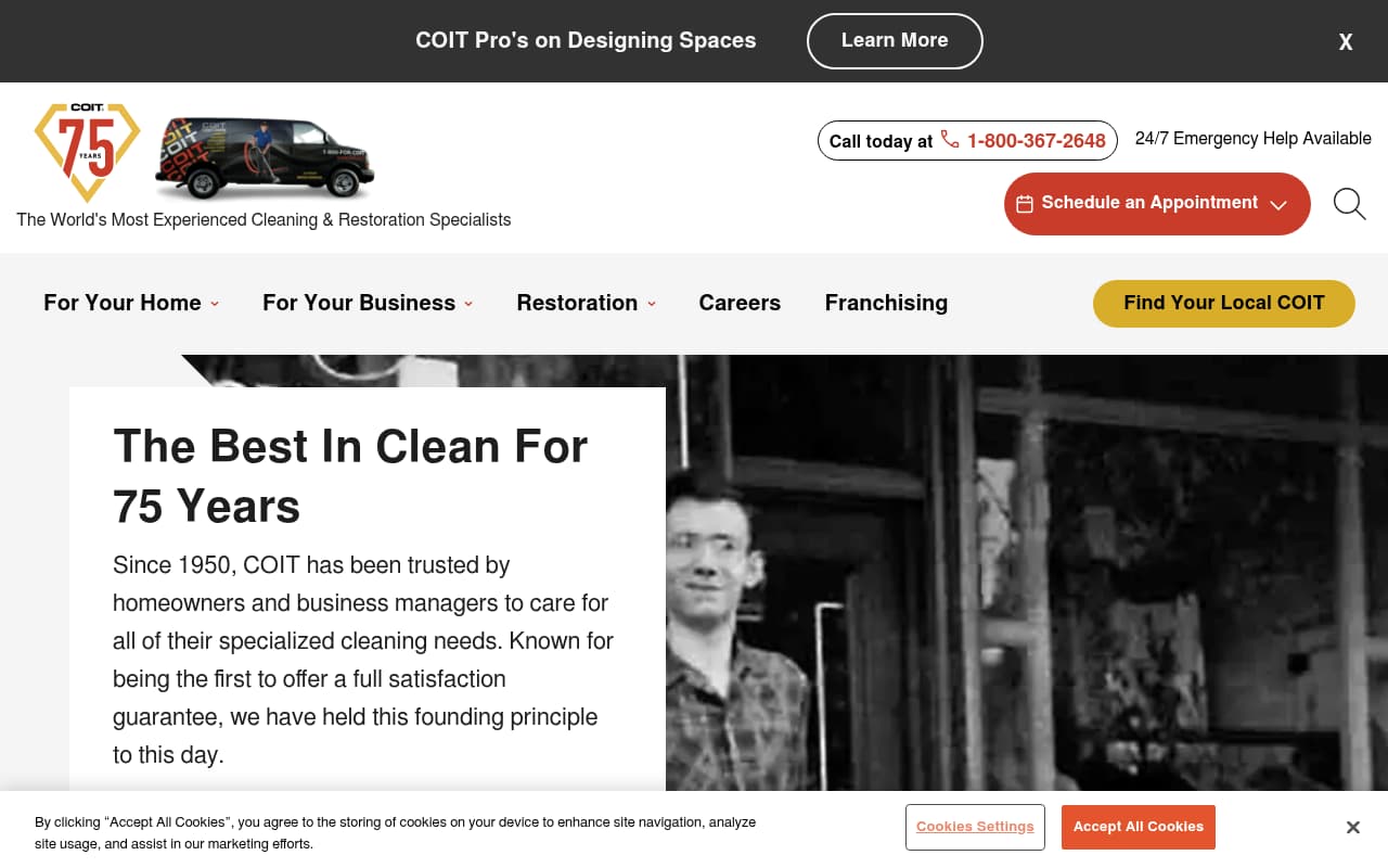 Coit Cleaning website screenshot