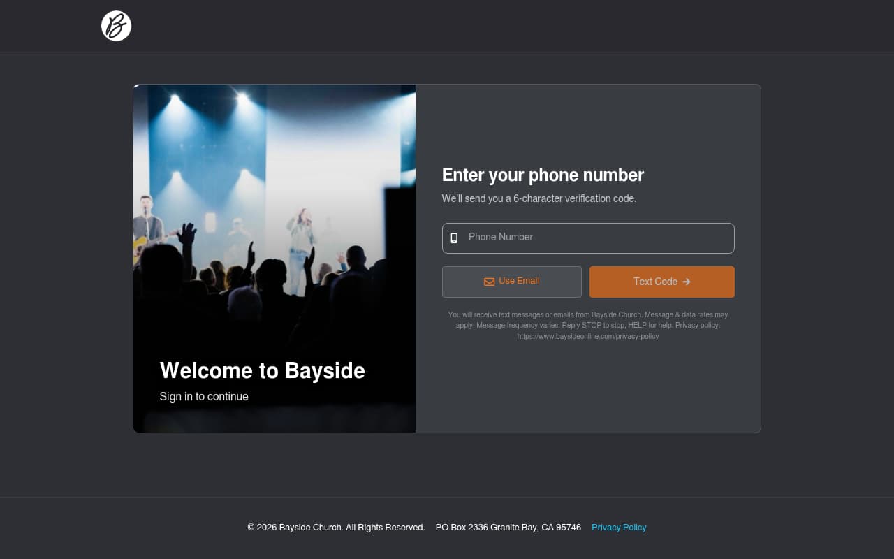 Bayside Church website screenshot