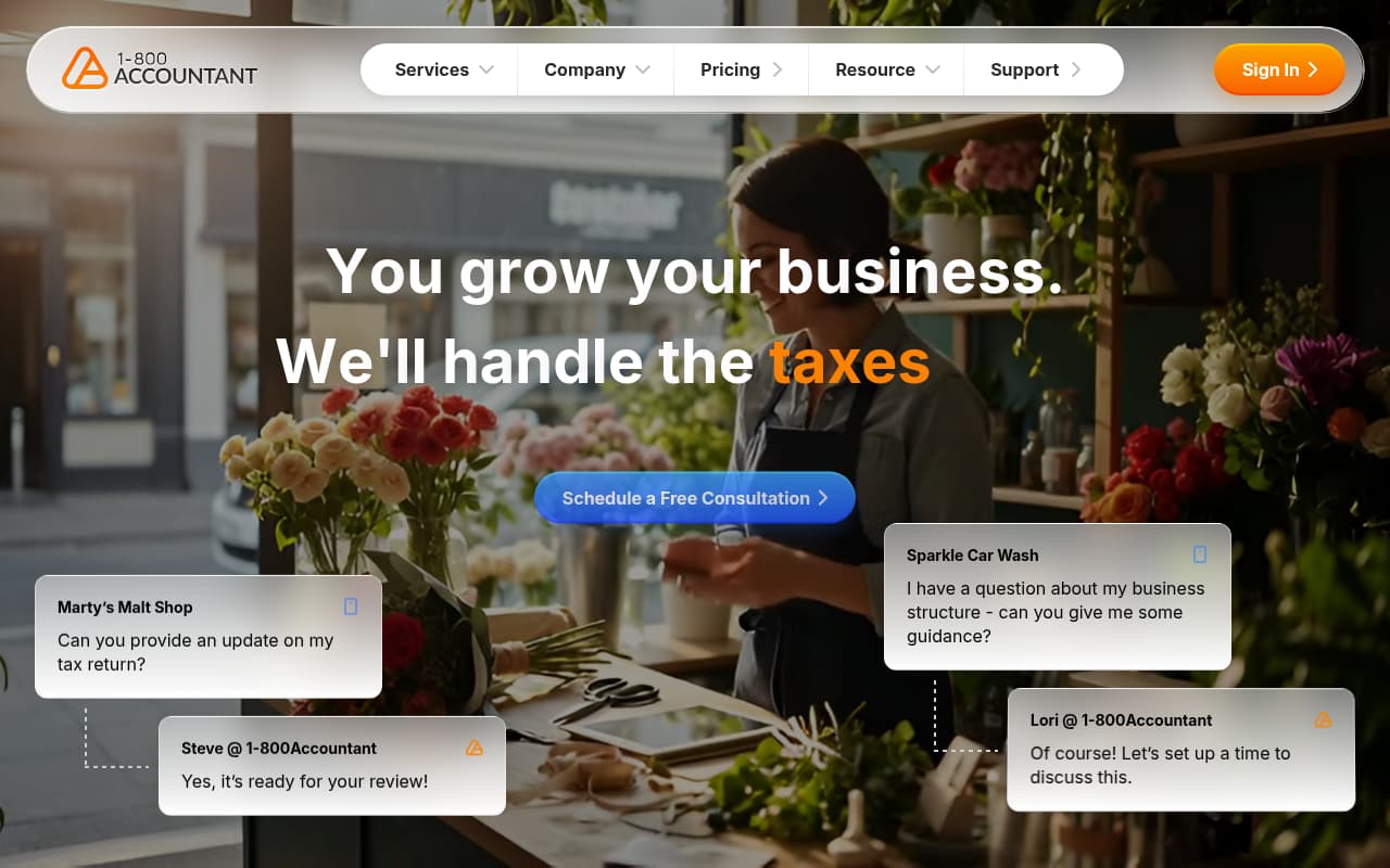 1-800Accountant website screenshot