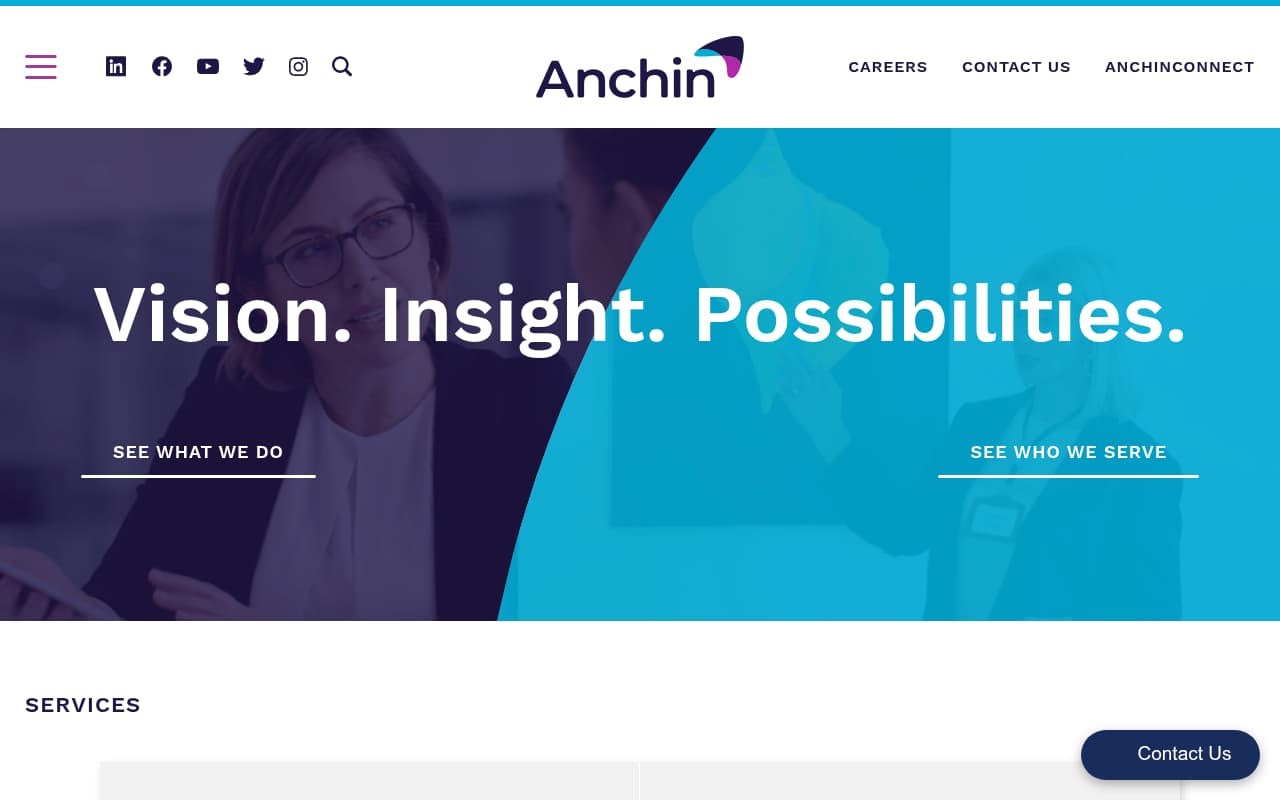 Anchin website screenshot