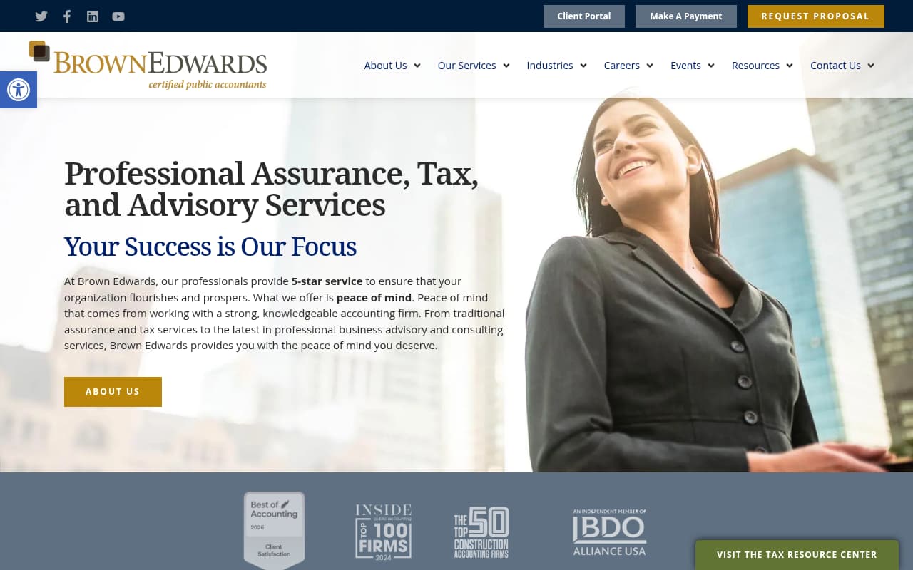 Brown Edwards website screenshot