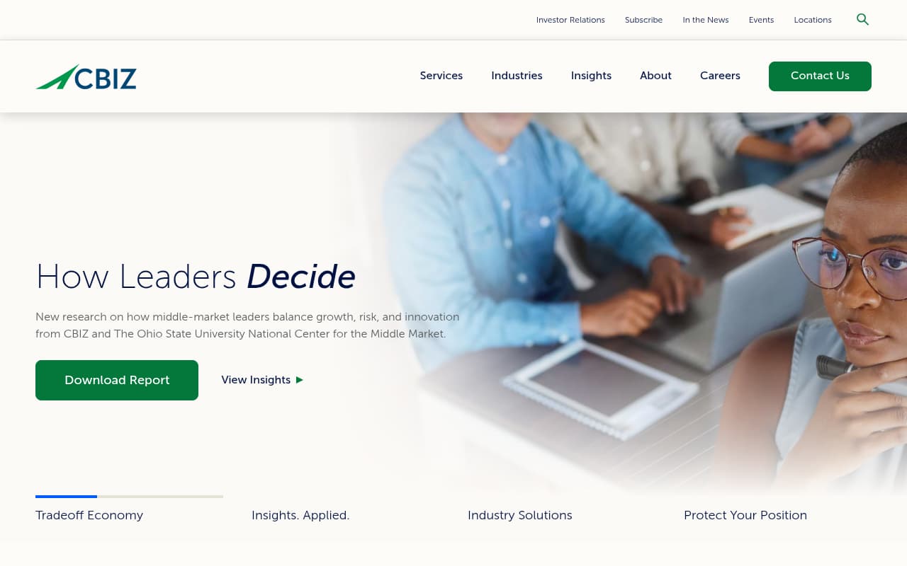 CBIZ website screenshot