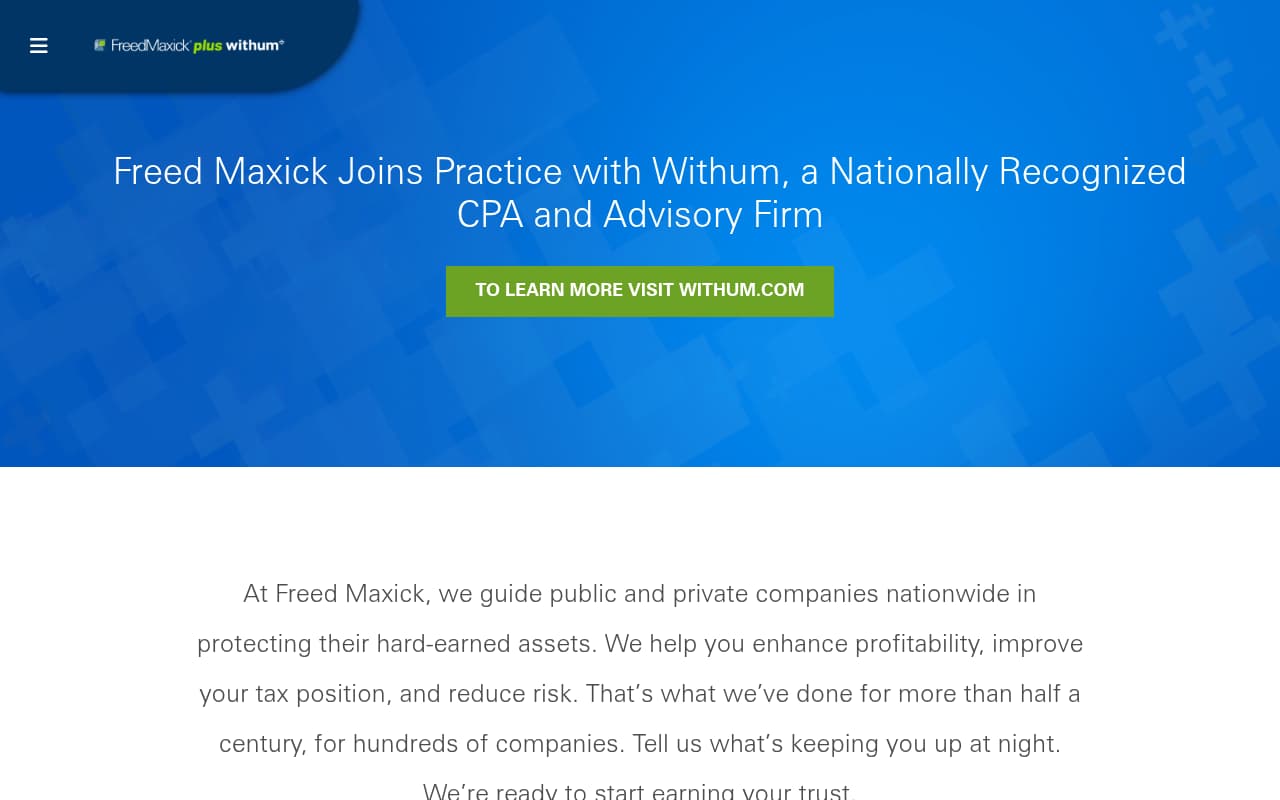 Freed Maxick website screenshot