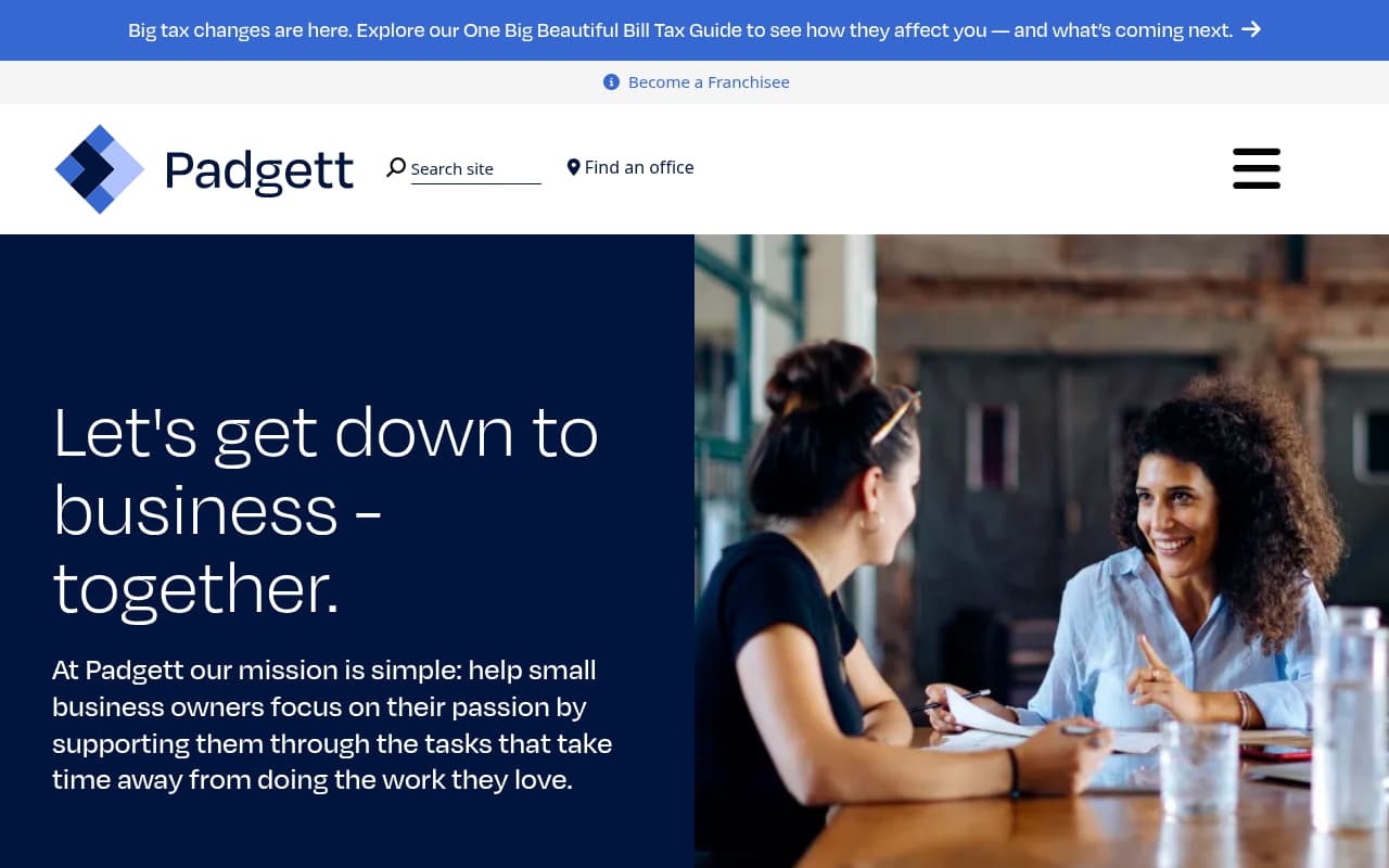Padgett Business Services website screenshot