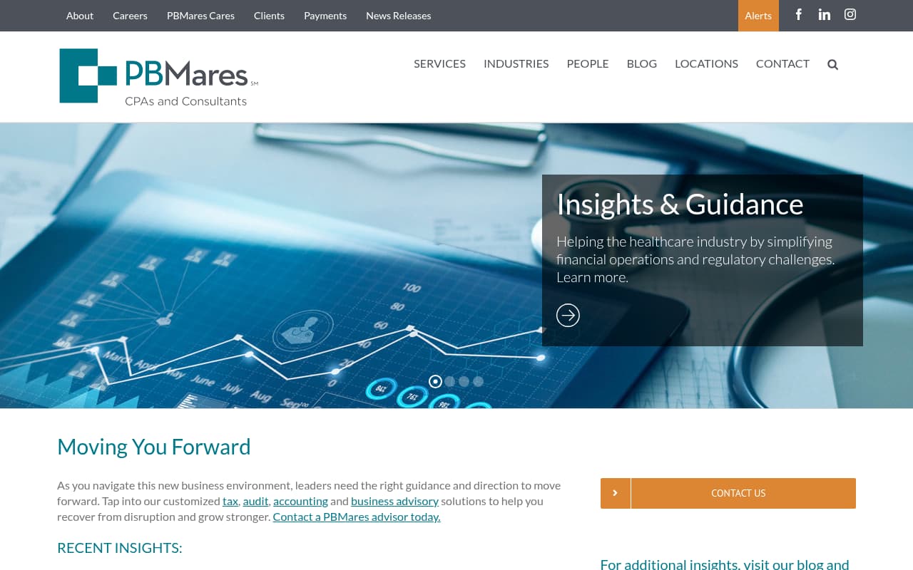 PBMares website screenshot
