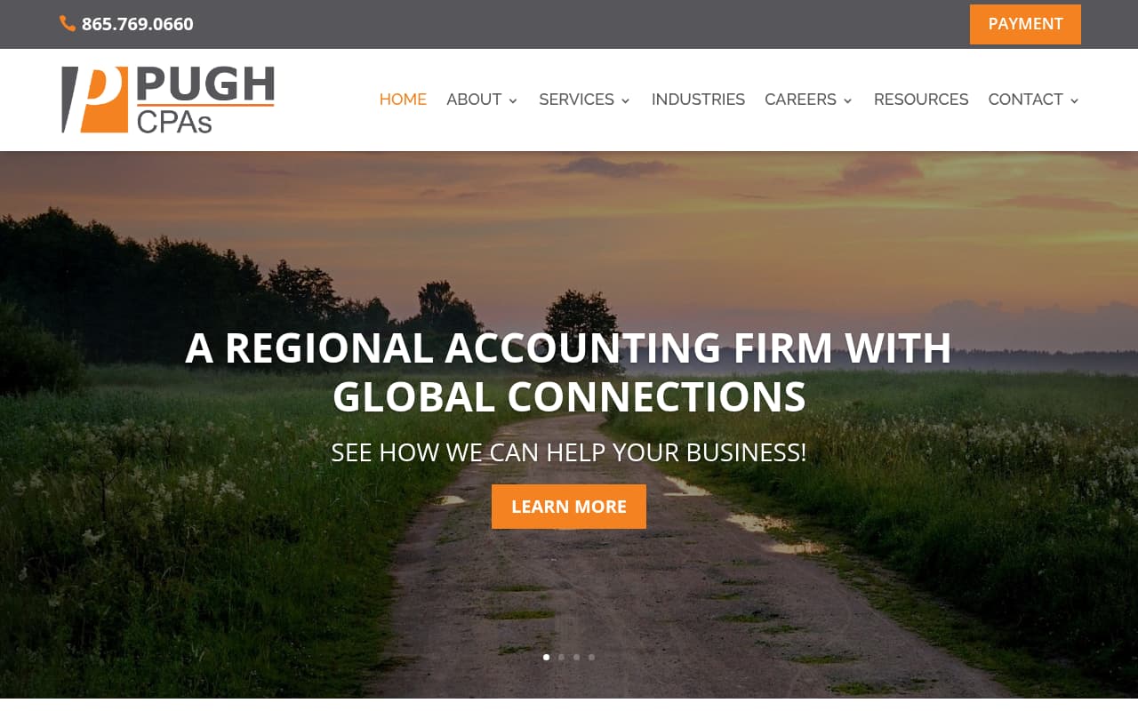 Pugh CPAs website screenshot