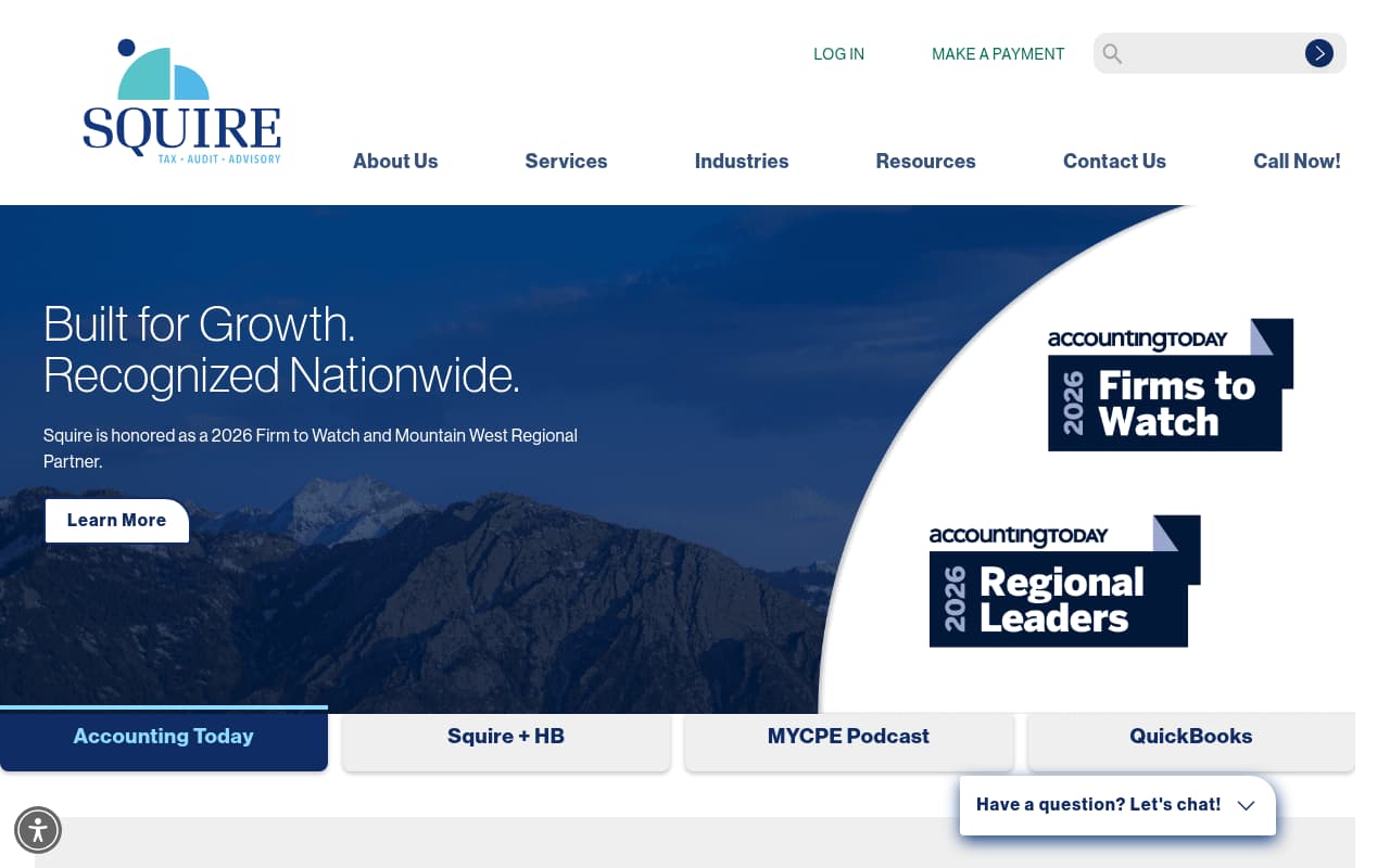 Squire & Company website screenshot
