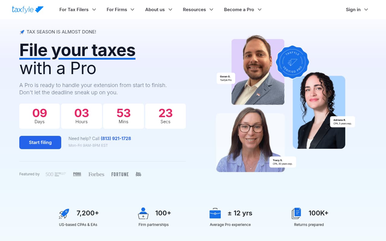 Taxfyle website screenshot