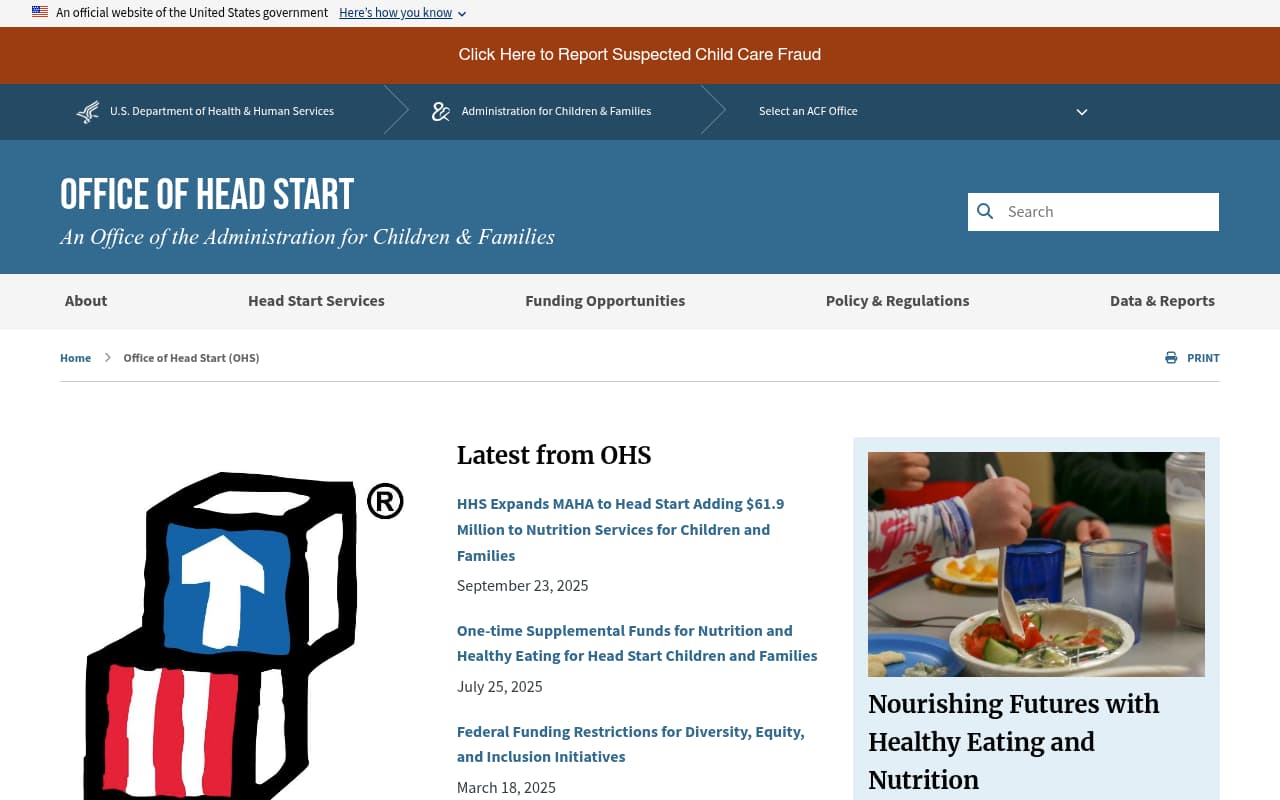 Head Start Program website screenshot