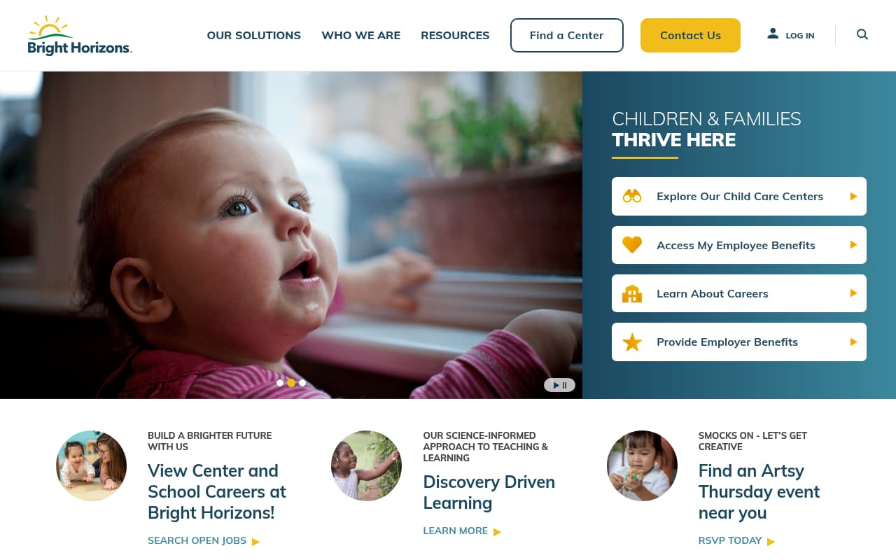 Bright Horizons website screenshot