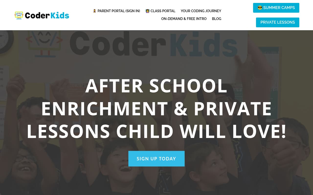 Coder Kids website screenshot