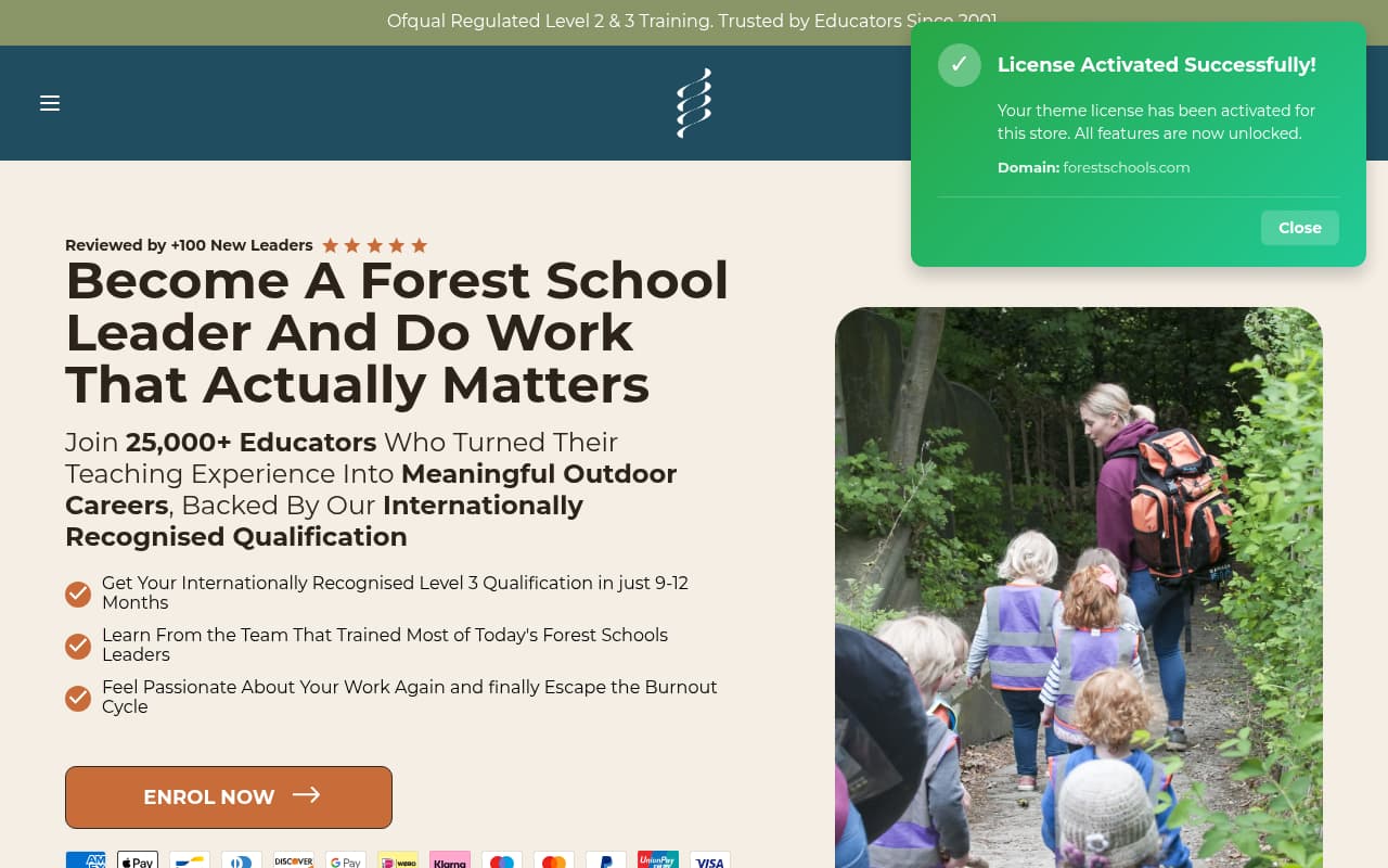 Forest School website screenshot