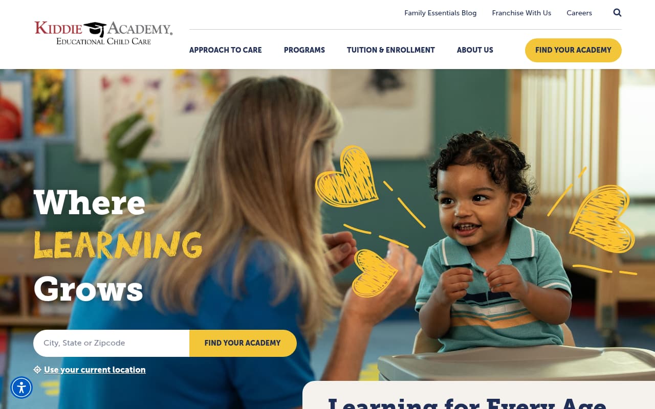Kiddie Academy website screenshot