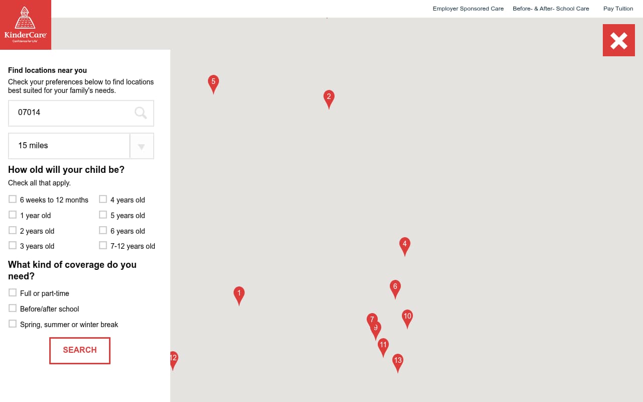 KinderCare website screenshot