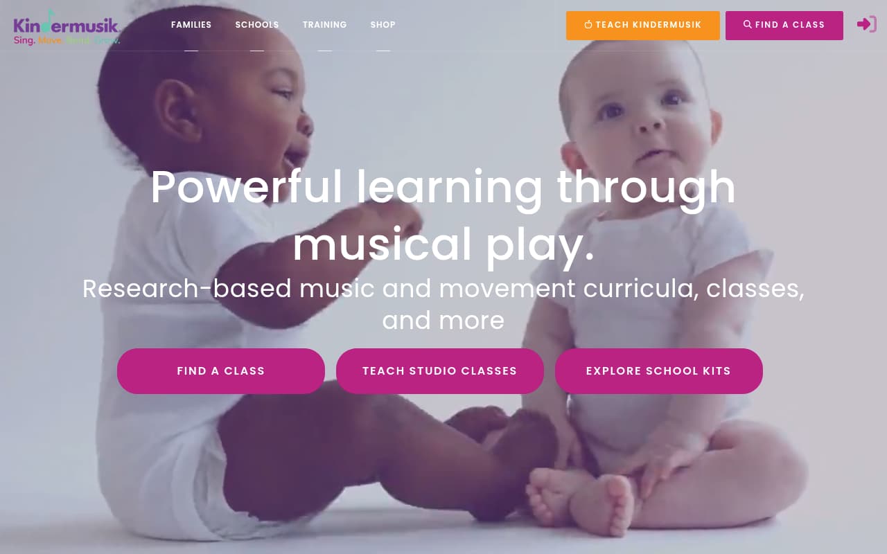 Kindermusik website screenshot