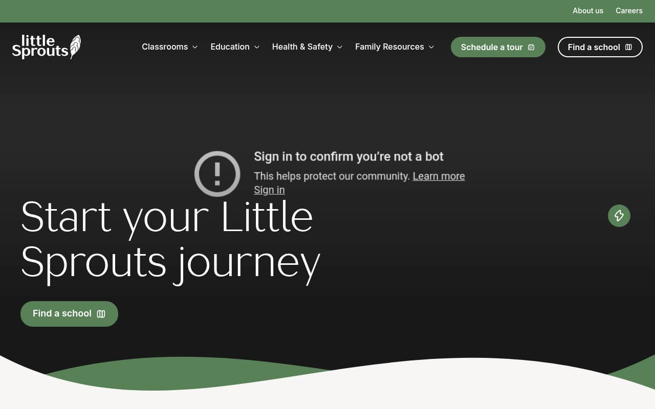 Little Sprouts website screenshot